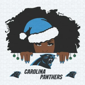 Carolina Panthers Santa Black Girl Christmas SVG For Fangirls