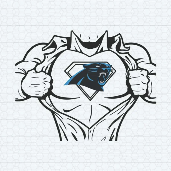 Carolina Panthers Superman Nfl Logo SVG Cricut File