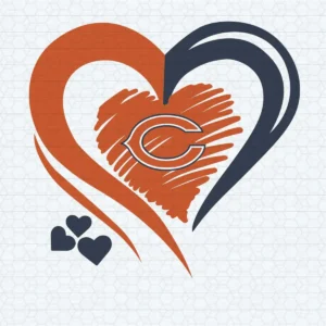 Chicago Bears Beautiful Heart Logo Sport Football Teams SVG
