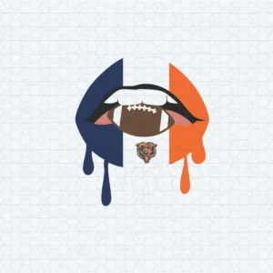 Chicago Bears Cute Lips Football Vector Logo NFL SVG
