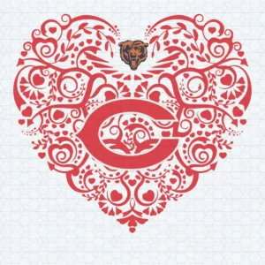 Chicago Bears Football Heart NFL SVG Background Transparent