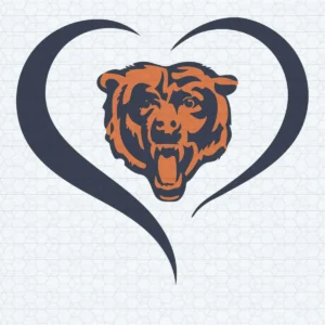 Chicago Bears Football Logo And Heart Shape SVG Cricut File