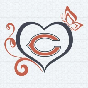 Chicago Bears Football Logo Butterfly And Heart Shape SVG