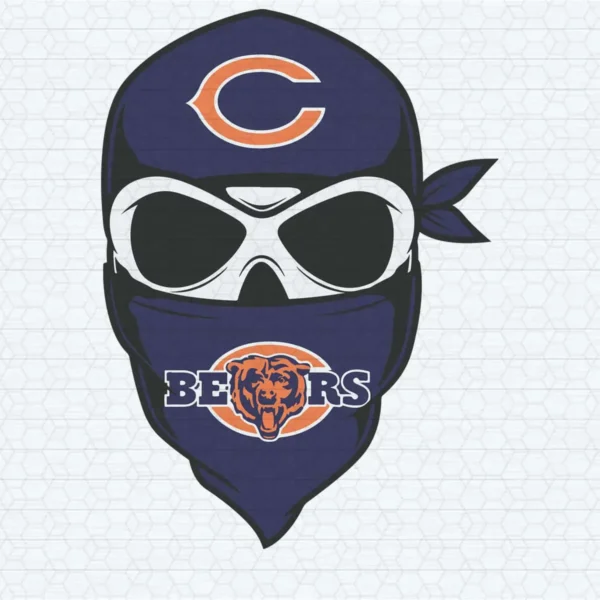 Chicago Bears Football Skull Bandana SVG NFL Super Bowl