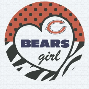 Chicago Bears Girl Heart NFL SVG Cricut File