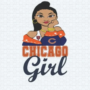 Chicago Bears Girl SVG Background Transparent Digital File