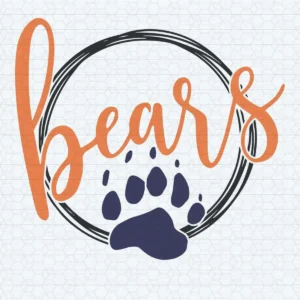Chicago Bears Paw Football Logo NFL SVG Cricut File