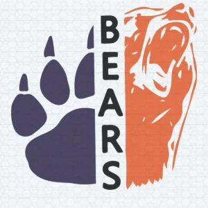 Chicago Bears Paw NFL Football SVG Cricut File