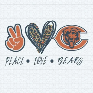 Chicago Bears Peace Love Bears Logo SVG Digital File