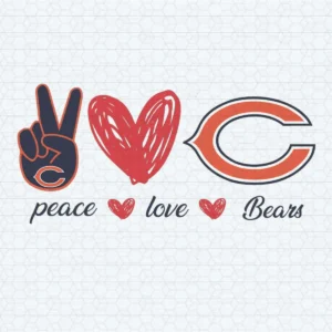 Chicago Bears Peace Love SVG Cricut Digital Download