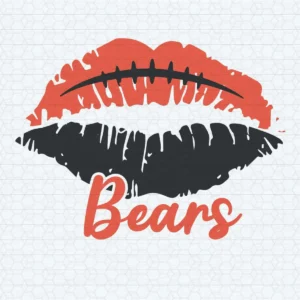Chicago Bears Red Black Football Sexy Lips SVG Cricut File