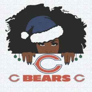 Chicago Bears Santa Black Girl SVG Christmas Nfl Super Bowl