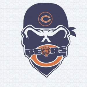 Chicago Bears Skull SVG Background Transparent Digital File