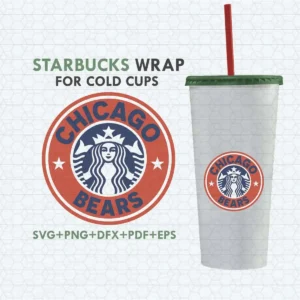 Chicago Bears Starbucks Wrap Coffee Lovers SVG