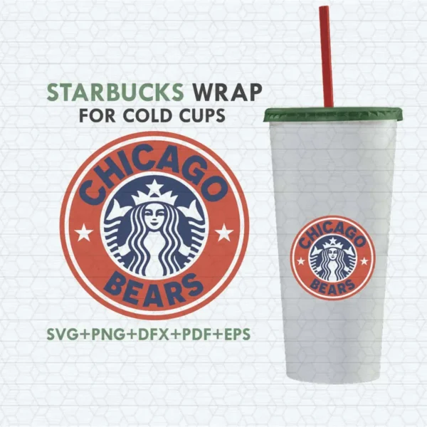 Chicago Bears Starbucks Wrap Coffee Lovers SVG