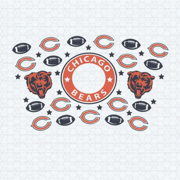 Chicago Bears Starbucks Wrap Cold Cup SVG Digital Download