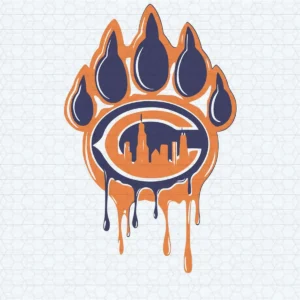 Chicago City And Bear Paw Funny SVG For Chicago Bears Team