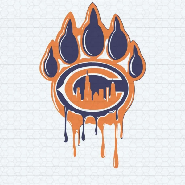Chicago City And Bear Paw Funny SVG For Chicago Bears Team