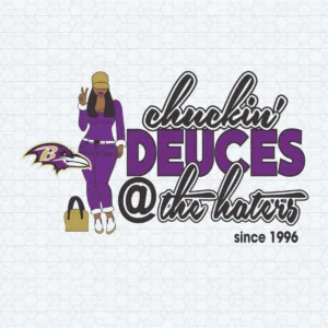 Chuckin' Deuces Baltimore Ravens Fan Design SVG Cricut File