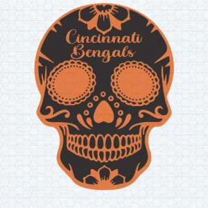 bold and modern with a cultural twist Bengals skull SVG design showing excitement and pride for Cricut and Silhouette cutting machines