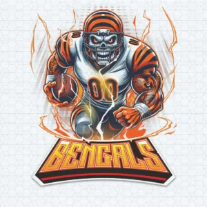 bold and modern with a vintage touch Bengals mascot SVG design showing excitement for Cricut and Silhouette cutting machines