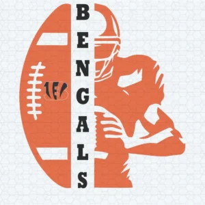 modern and bold with a dynamic representation of a player and football Bengals classic SVG design showing excitement and pride for Cricut and Silhouette cutting machines