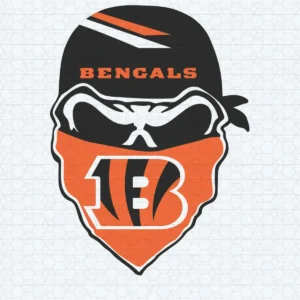 bold and modern with a hint of vintage flair Bengals skull SVG design showing excitement and pride for Cricut and Silhouette cutting machines