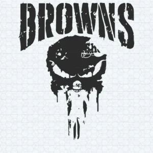 vintage and bold with a gritty aesthetic Browns skull SVG design showing nostalgia and pride for Cricut and Silhouette cutting machines