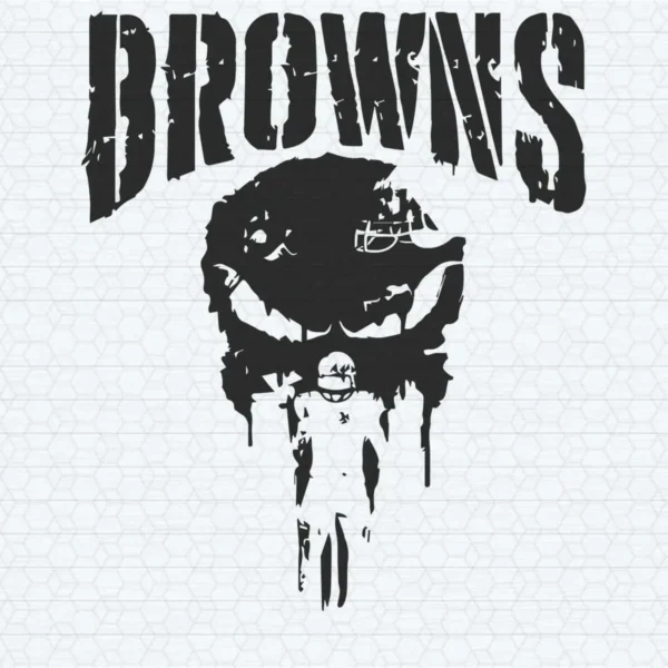 vintage and bold with a gritty aesthetic Browns skull SVG design showing nostalgia and pride for Cricut and Silhouette cutting machines