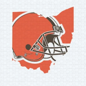 modern with a vintage touch, emphasizing bold lines and a strong silhouette Browns helmet SVG design showing pride and nostalgia for Cricut and Silhouette cutting machines