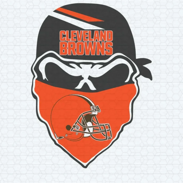 modern with a vintage twist, featuring bold and dynamic elements Browns skull SVG design showing pride for Cricut and Silhouette cutting machines