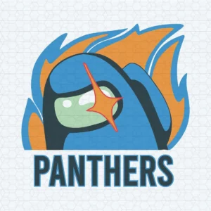 Cute Among Us Carolina Panthers SVG Digital Download
