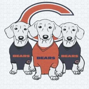 Cute Dachshund Dog Love Chicago Bears SVG Cricut File