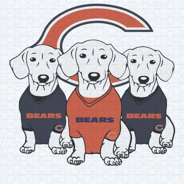 Cute Dachshund Dog Love Chicago Bears SVG Cricut File