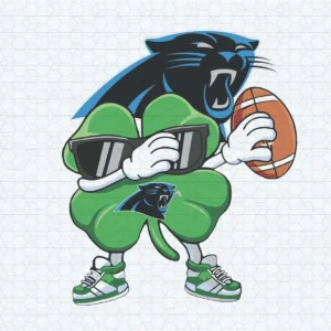 Dabbing Shamrock Football St Patrick's Day Carolina Panthers SVG