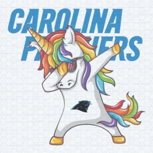 Dabbing Unicorn Carolina Panthers SVG Background Transparent File