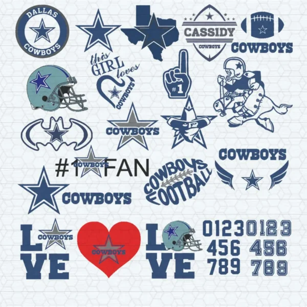 vintage with modern elements, bold and dynamic Cowboys logo SVG design showing pride for Cricut and Silhouette cutting machines