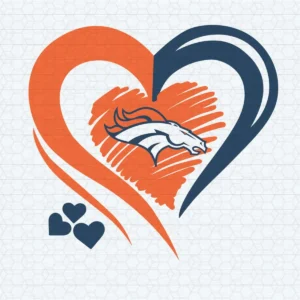 modern with a playful twist, incorporating heart motifs to symbolize passion and loyalty Broncos logo SVG design showing passion and loyalty for Cricut and Silhouette cutting machines