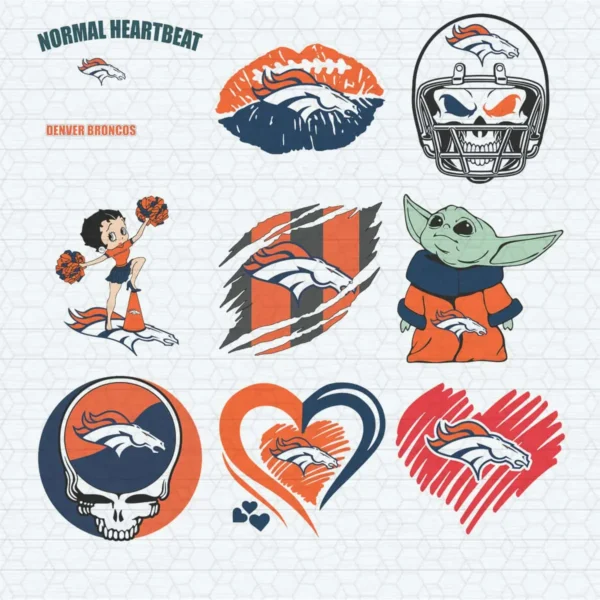modern with vintage influences, featuring bold graphics and playful elements Broncos classic SVG design showing excitement and pride for Cricut and Silhouette cutting machines