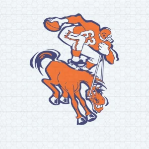 vintage with bold elements Broncos logo SVG design showing excitement and nostalgia for Cricut and Silhouette cutting machines