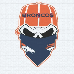 modern with a bold and edgy aesthetic Broncos skull SVG design showing excitement and pride for Cricut and Silhouette cutting machines
