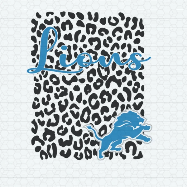 modern with a bold and playful twist, incorporating a trendy animal print background Lions classic SVG design showing excitement and pride for Cricut and Silhouette cutting machines