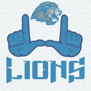 modern and bold with a playful touch Lions logo SVG design showing excitement and pride for Cricut and Silhouette cutting machines