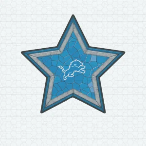 modern with a vintage touch, featuring a bold star shape Lions logo SVG design showing pride and loyalty for Cricut and Silhouette cutting machines