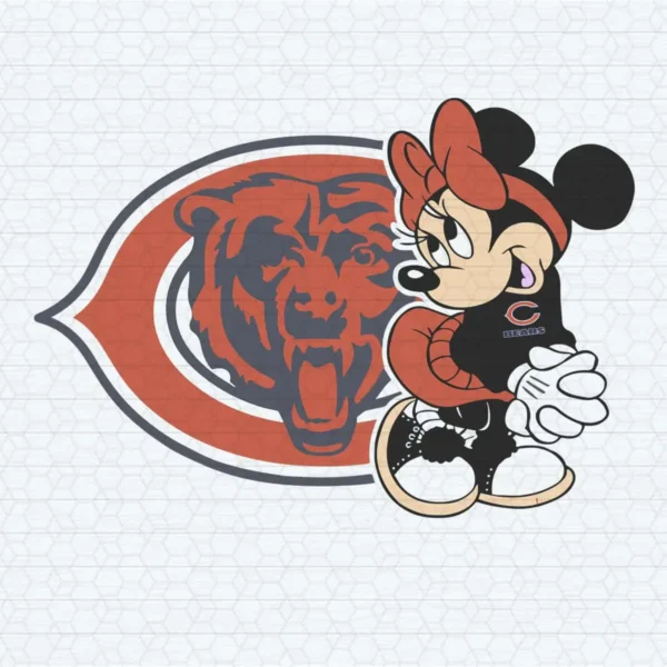Disney Minnie Love Chicago Bears NFL SVG Cricut File