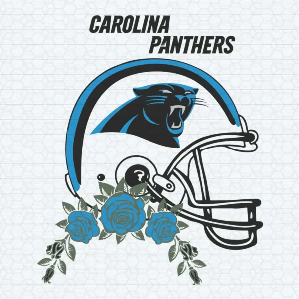 Flowers Carolina Panthers Helmets SVG Cricut Digital Download