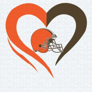 modern with a vintage touch, featuring bold lines and a heart motif Browns helmet SVG design showing loyalty and pride for Cricut and Silhouette cutting machines