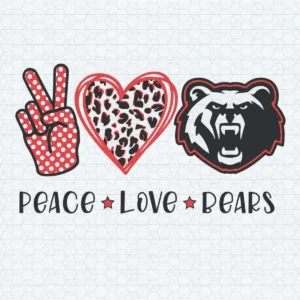 Football Peace Love Bears Logo - Chicago Bears SVG
