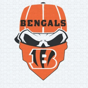 bold and modern with a hint of vintage Bengals skull SVG design showing excitement and pride for Cricut and Silhouette cutting machines