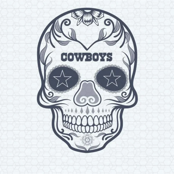 modern with a vintage twist, incorporating elements of cultural symbolism Cowboys skull SVG design showing pride for Cricut and Silhouette cutting machines